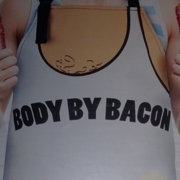 Wembley "Body by Bacon" Greasy Goodness Body Graphic Apron Adjustable Neck Strap - Picture 8 of 8